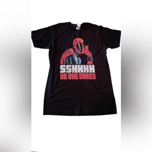 Marvel Spider-Man “Shhhh no one cares” t-shirt women size M. Color is black